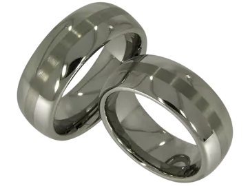 Model Melanie - 2 wedding rings made of tungsten